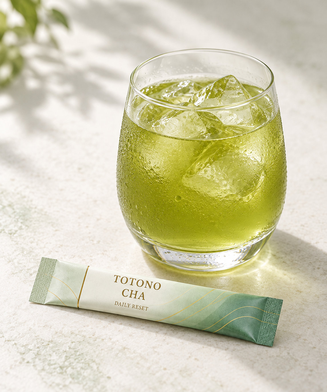 冷たい水に溶かした、ととの茶と個包装